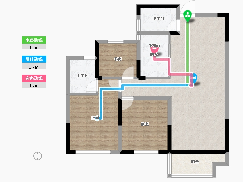 浙江省-绍兴市-绿城学府新城-86.00-户型库-动静线