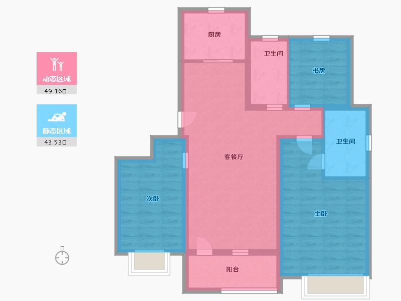 山东省-青岛市-海尔产城创白云山花园-81.99-户型库-动静分区