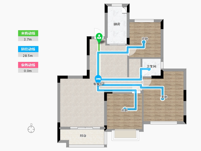 福建省-福州市-平潭恒大御景湾-89.00-户型库-动静线