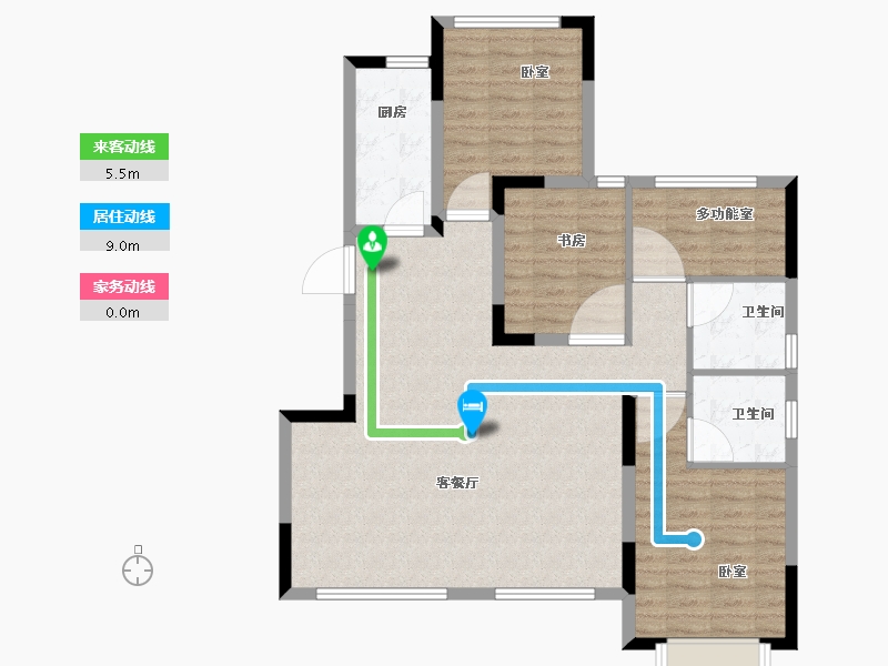 河南省-郑州市-坤达江山筑-98.00-户型库-动静线