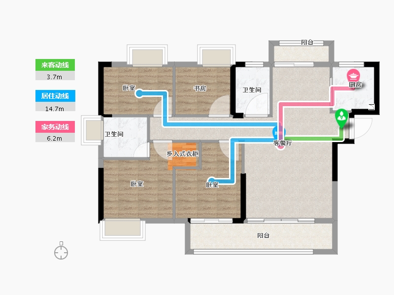 福建省-龙岩市-德兴·印象天悦-95.00-户型库-动静线