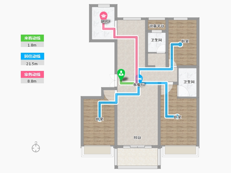 河南省-焦作市-沁阳东方银座-110.02-户型库-动静线