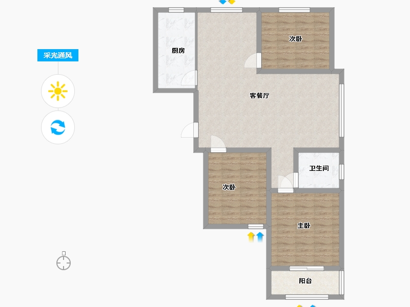 山东省-潍坊市-久盛聚福苑-96.00-户型库-采光通风