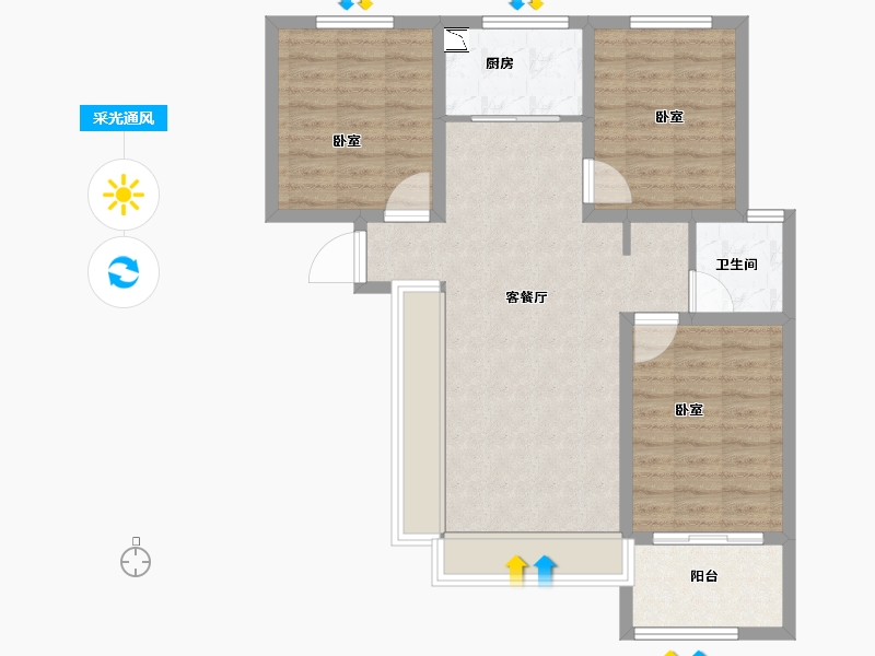 山东省-菏泽市-军威舜馨苑-82.00-户型库-采光通风