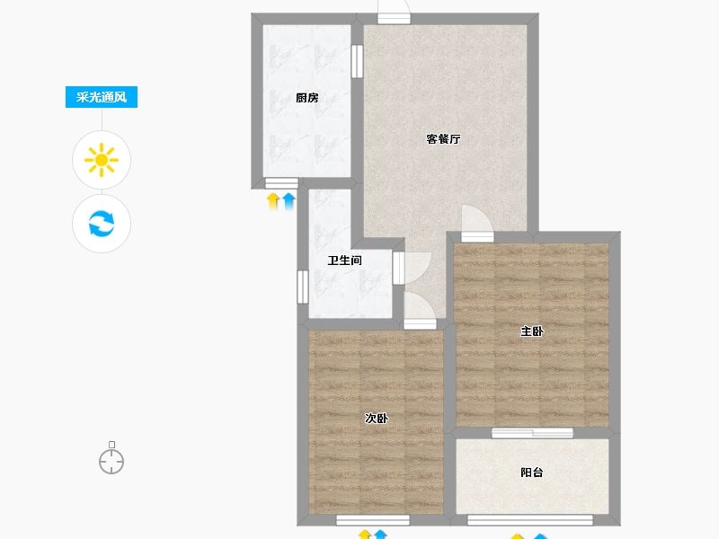 山东省-潍坊市-久盛聚福苑-60.00-户型库-采光通风