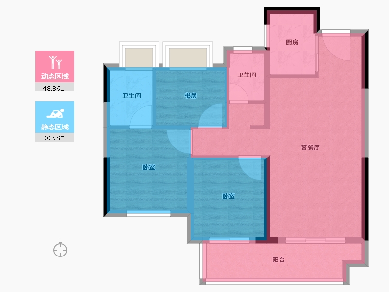 福建省-泉州市-景园合著-71.00-户型库-动静分区