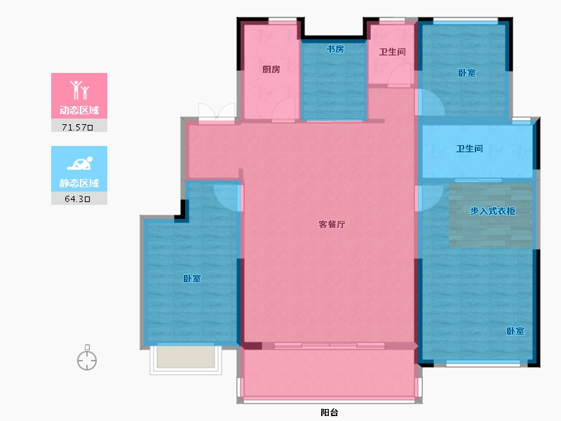 安徽省-合肥市-文一泰禾合肥院子-123.99-户型库-动静分区