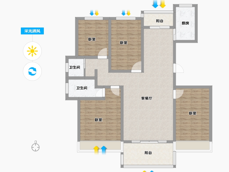 河南省-安阳市-琛凯泓园-121.99-户型库-采光通风