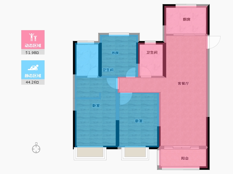 浙江省-绍兴市-绍兴宝龙世家-86.00-户型库-动静分区