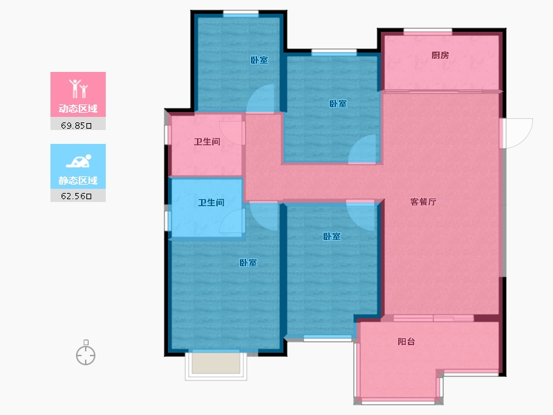 河南省-新乡市-蓝光雍锦王府-120.00-户型库-动静分区