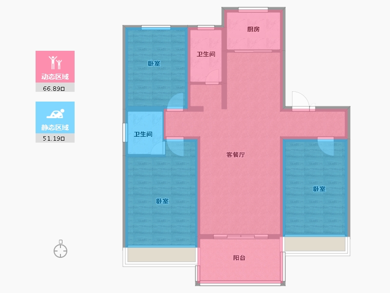 河南省-安阳市-琛凯泓园-105.81-户型库-动静分区