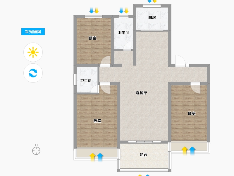 河南省-安阳市-琛凯泓园-105.81-户型库-采光通风