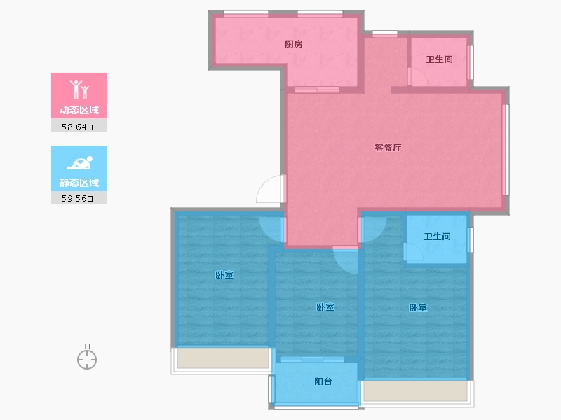 河南省-安阳市-琛凯泓园-106.12-户型库-动静分区