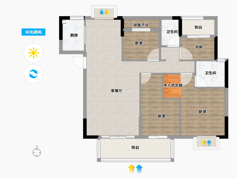 福建省-龙岩市-武平盛世鑫城-100.00-户型库-采光通风