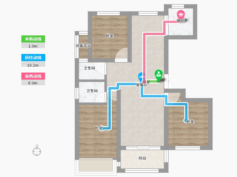 河南省-焦作市-沁阳东方银座-55.46-户型库-动静线