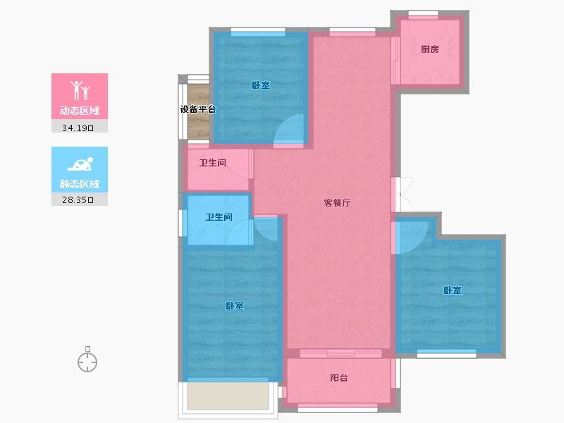 河南省-焦作市-沁阳东方银座-55.46-户型库-动静分区