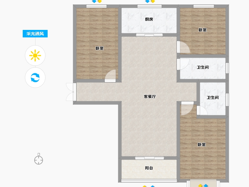 河南省-安阳市-宜居畅苑-120.67-户型库-采光通风