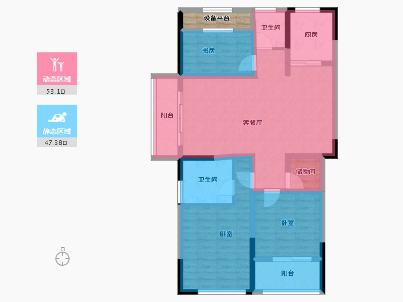 浙江省-绍兴市-绿城学府新城-91.20-户型库-动静分区