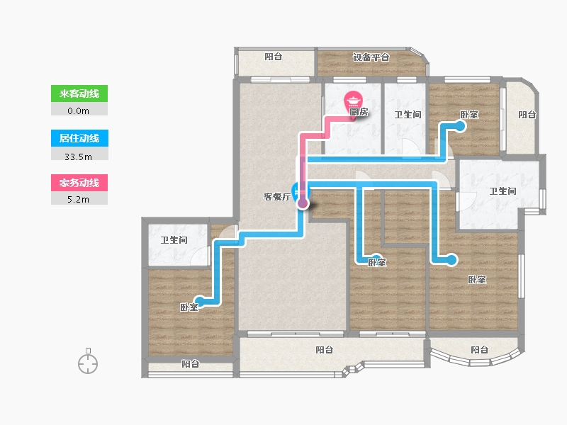 浙江省-绍兴市-金昌白鹭凤林-142.00-户型库-动静线