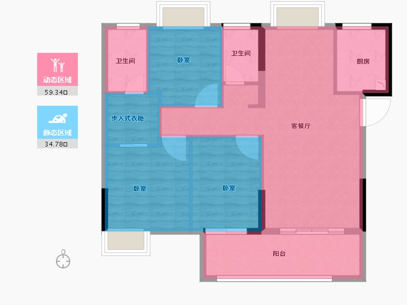 福建省-龙岩市-德兴·印象天悦-85.00-户型库-动静分区