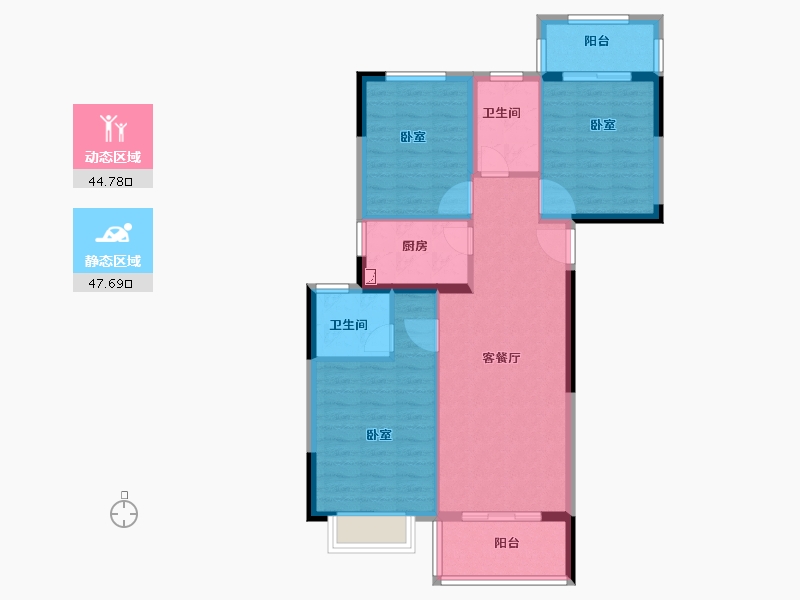 福建省-泉州市-永隆江滨城-83.00-户型库-动静分区