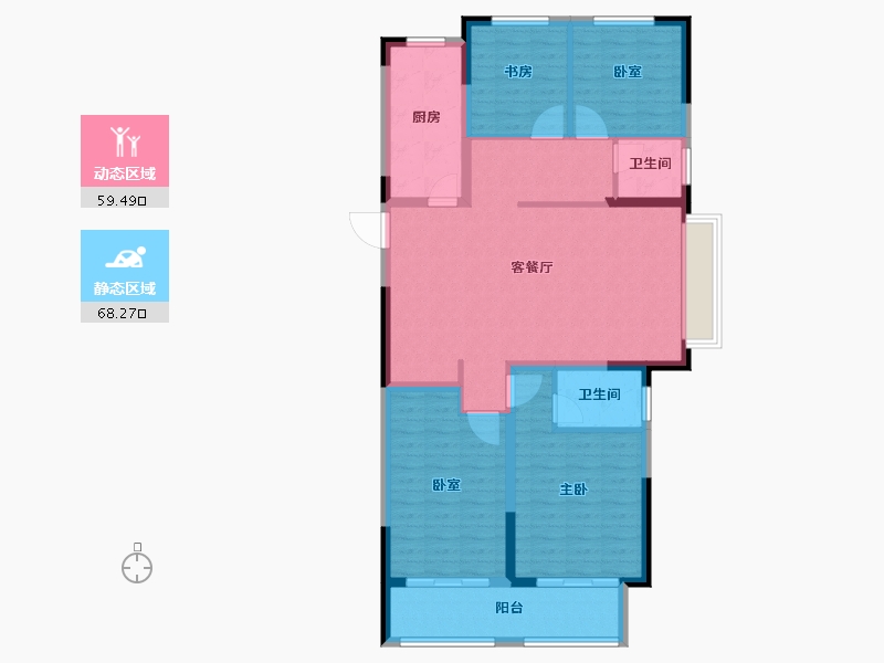 山东省-枣庄市-长泰·西沙左岸-115.53-户型库-动静分区