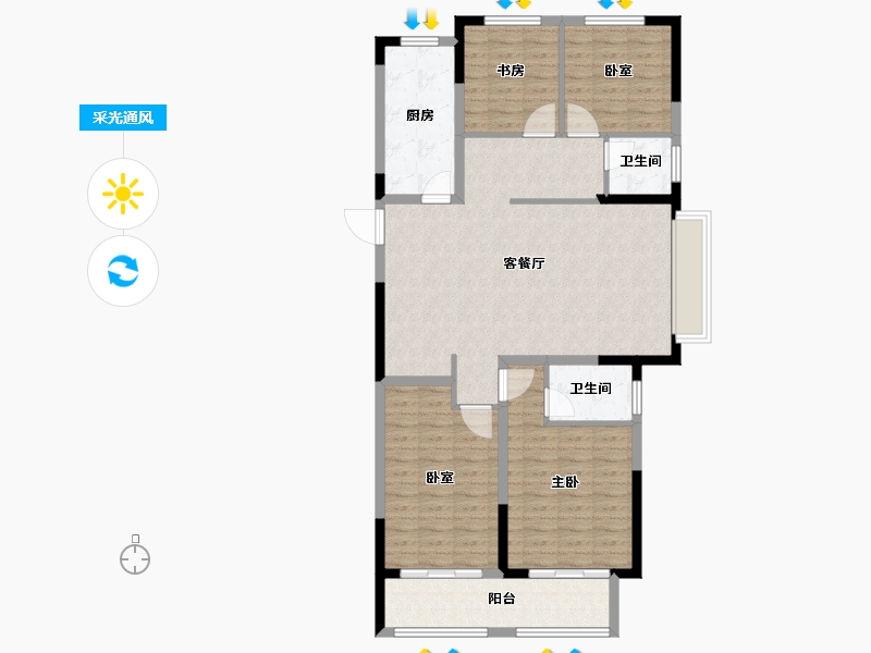 山东省-枣庄市-长泰·西沙左岸-115.53-户型库-采光通风