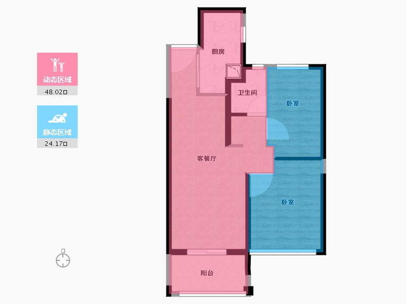 河南省-郑州市-融信朗悦·时光之城-63.99-户型库-动静分区