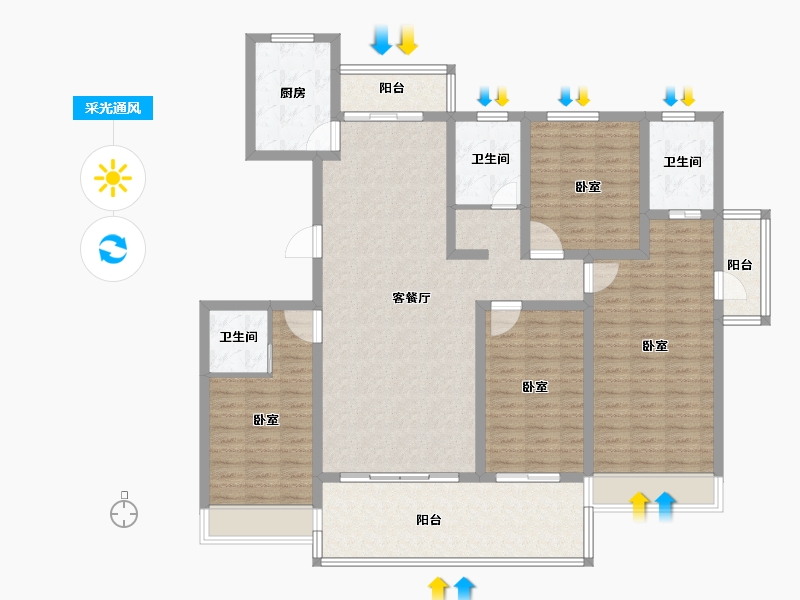 河南省-安阳市-琛凯泓园-141.19-户型库-采光通风