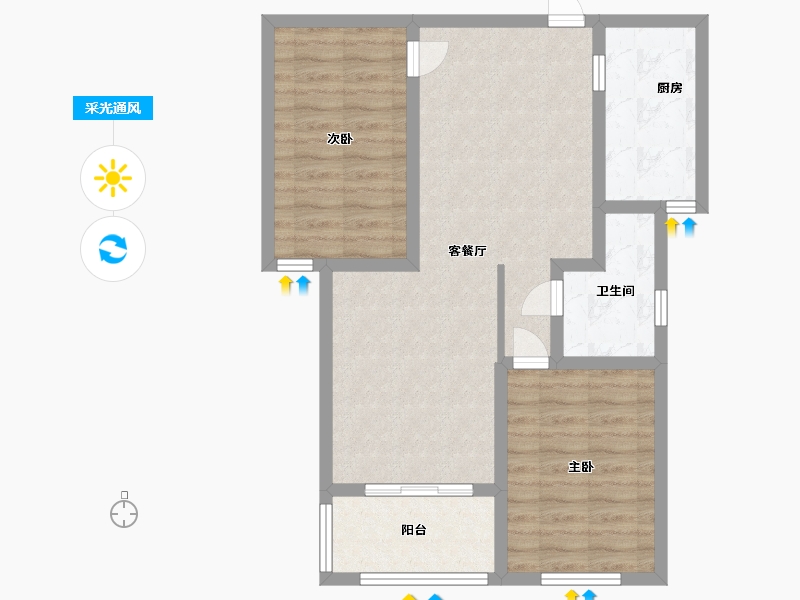 山东省-潍坊市-久盛聚福苑-72.80-户型库-采光通风