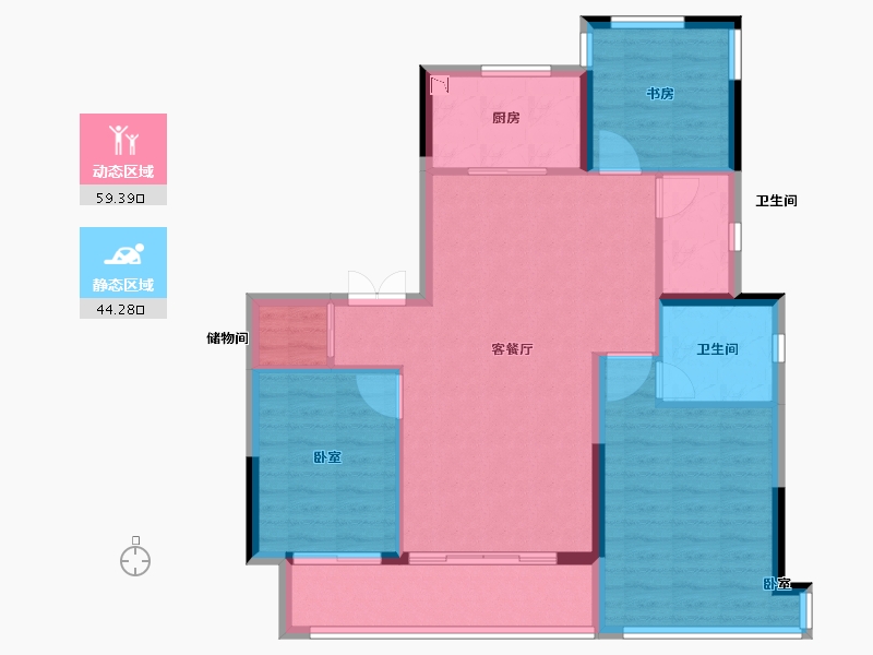 浙江省-绍兴市-诸暨中南樾府-94.00-户型库-动静分区