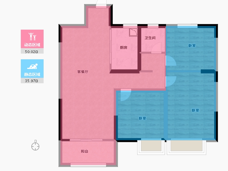 河南省-郑州市-博府华庭-76.33-户型库-动静分区