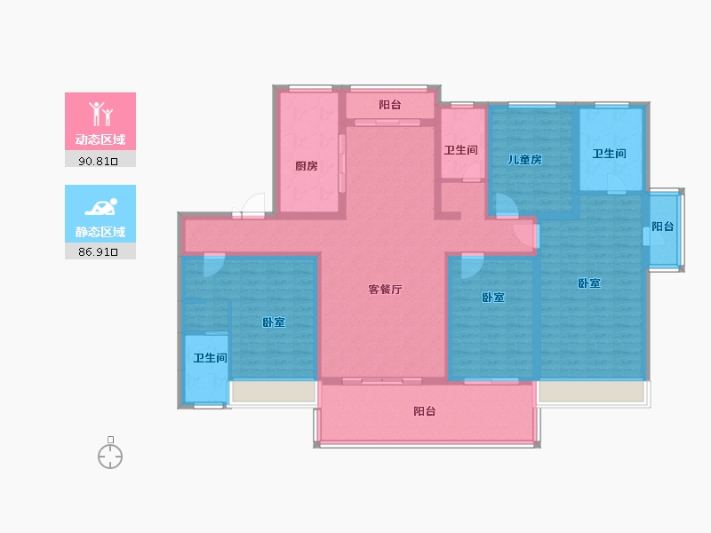 河南省-安阳市-琛凯泓园-159.08-户型库-动静分区