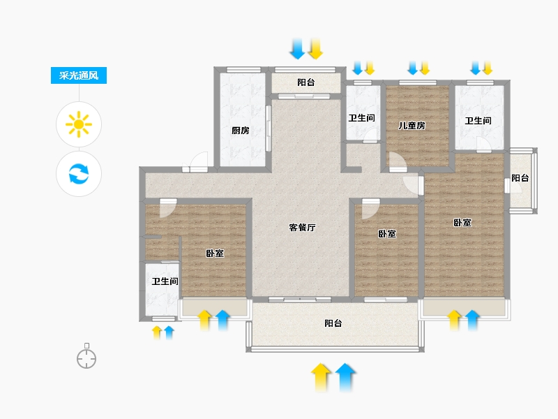 河南省-安阳市-琛凯泓园-159.08-户型库-采光通风