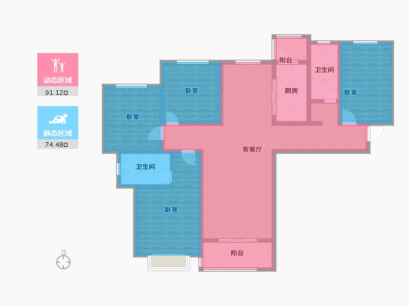 山东省-枣庄市-润泰公馆-148.06-户型库-动静分区