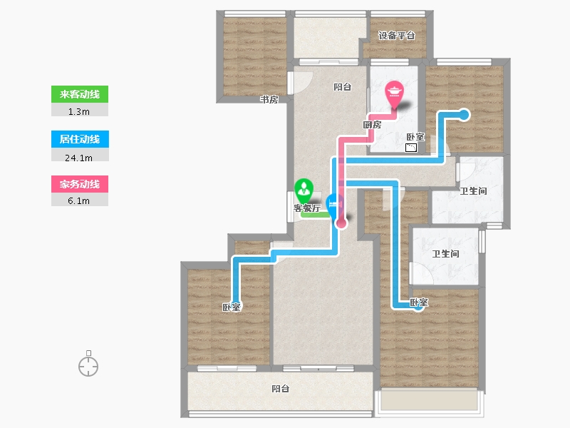 浙江省-舟山市-绿城柳岸晓风花园-118.00-户型库-动静线