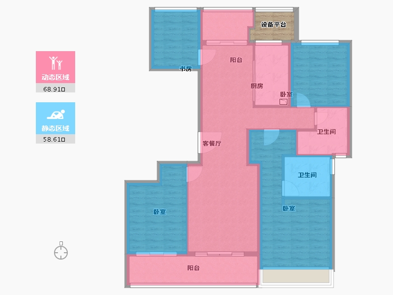 浙江省-舟山市-绿城柳岸晓风花园-118.00-户型库-动静分区