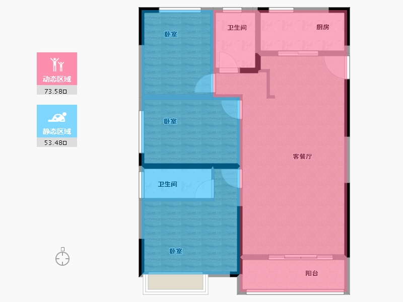 河南省-郑州市-金科博翠书院小镇-114.85-户型库-动静分区