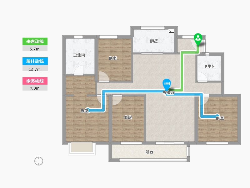 浙江省-宁波市-万科官山望-107.00-户型库-动静线