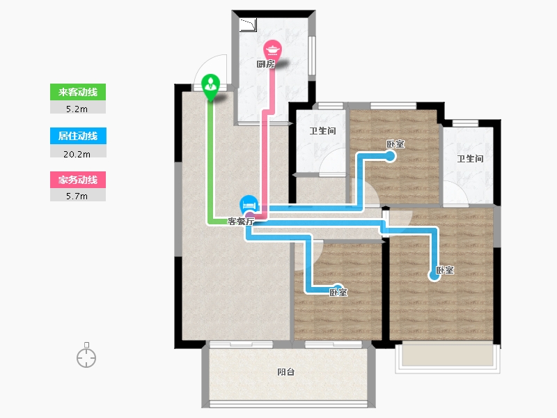 河南省-洛阳市-绿都中梁青云赋-95.00-户型库-动静线