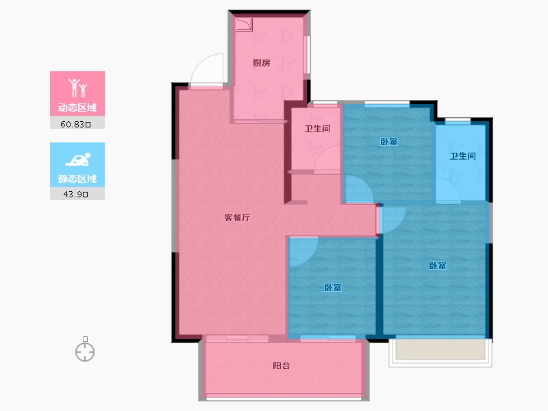 河南省-洛阳市-绿都中梁青云赋-95.00-户型库-动静分区