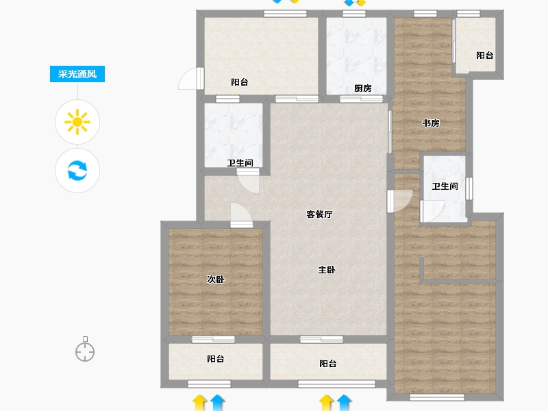 江西省-宜春市-天御蓝湾-114.20-户型库-采光通风