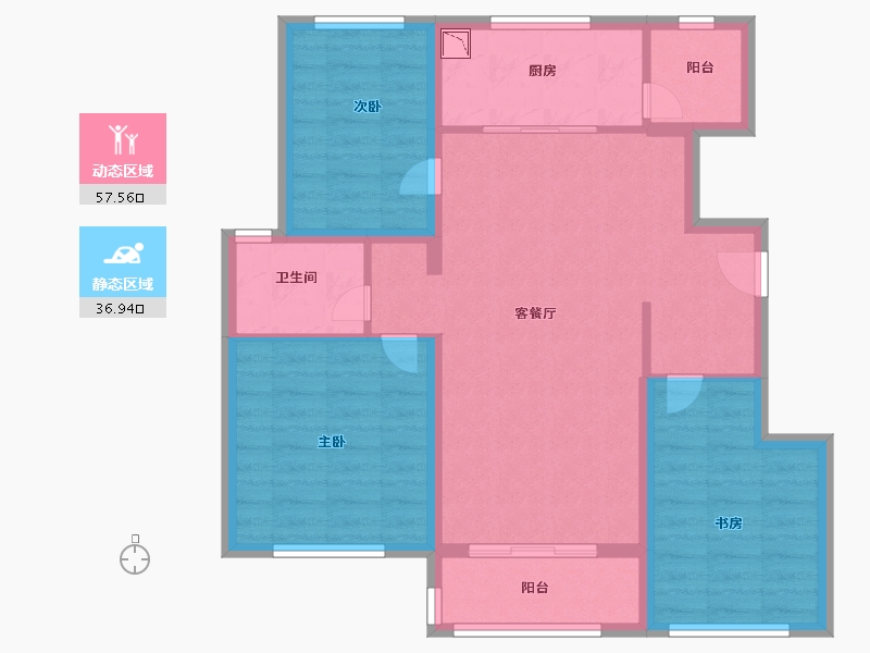 山东省-济南市-万科金域华府-84.19-户型库-动静分区