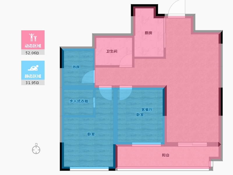 浙江省-绍兴市-绿城学府新城-74.26-户型库-动静分区