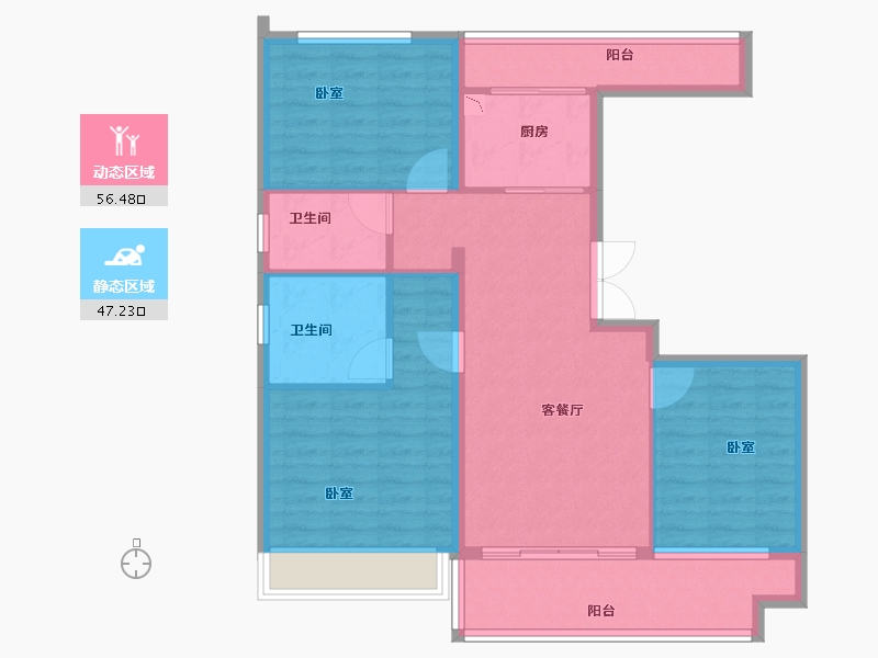 河南省-开封市-兰大豪庭-92.94-户型库-动静分区