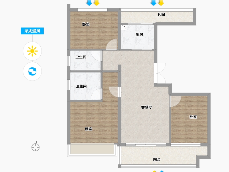 河南省-开封市-兰大豪庭-92.94-户型库-采光通风