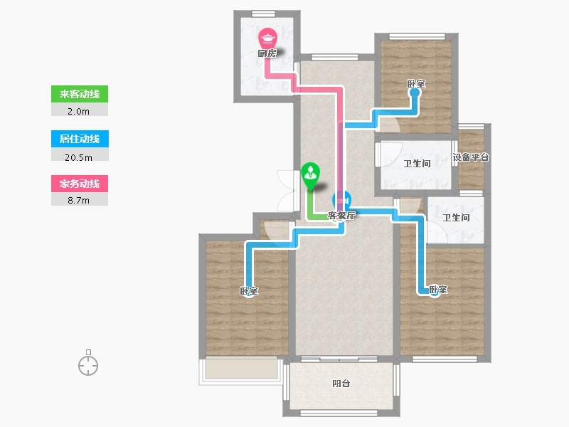 河南省-焦作市-沁阳东方银座-102.00-户型库-动静线