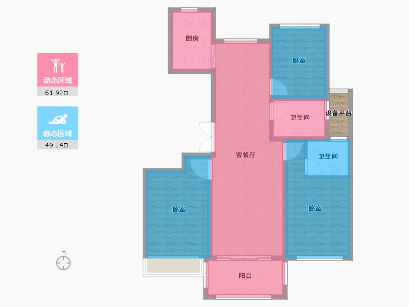 河南省-焦作市-沁阳东方银座-102.00-户型库-动静分区