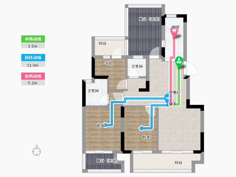 河南省-郑州市-坤达江山筑-78.00-户型库-动静线