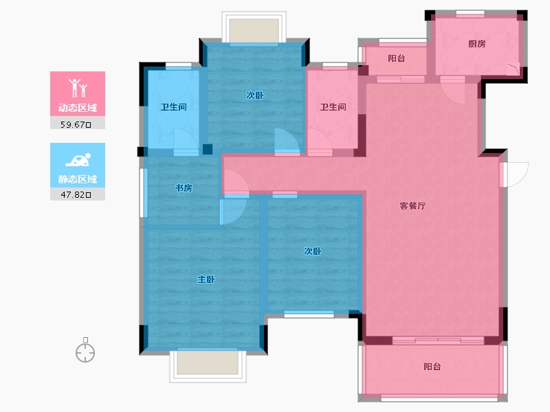 江西省-宜春市-都市江南-95.21-户型库-动静分区